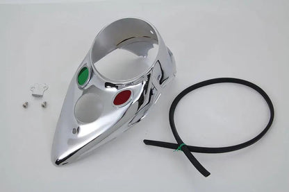 V-Twin Chrome Cateye Dash Panel for Harley Davidson EL & FL 1939-1946 by V-Twin