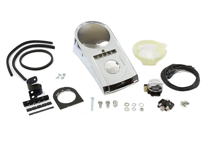 V-Twin Chrome Bobbed Dash Cover Kit for Harley Davidson FXST & FLST Models by V-Twin