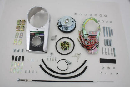 V-Twin Chrome Cast Dash Panel Kit with 2:1 Ratio Speedometer for Harley Davidson FL 1948-1957 by V-Twin