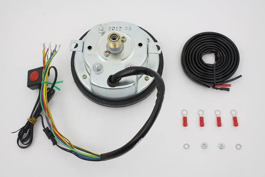 V-Twin 76744B LED Digital Speedometer Assembly with Brass Nut Cable Fittings by V-Twin