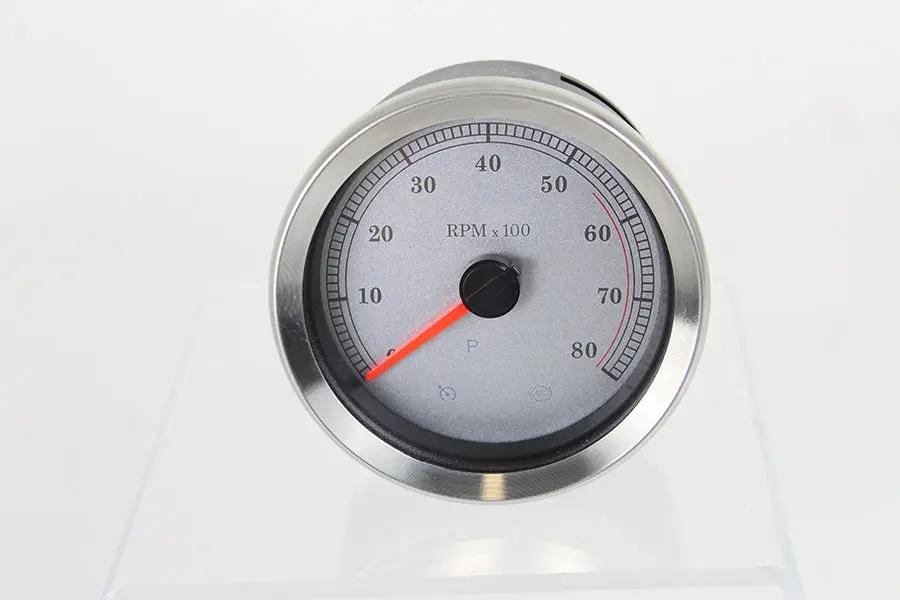 V-Twin 83114S 4 Inch Silver Electronic Tachometer for Harley Davidson XL Models by V-Twin