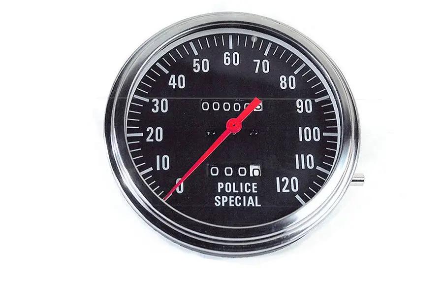 V-Twin Police Special Speedometer with 2:1 Ratio for Harley Davidson FL Models (Part #71485) by V-Twin