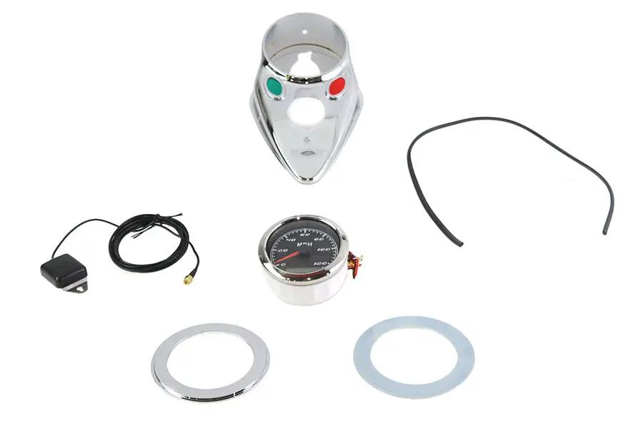 V-Twin 85mm GPS Speedometer Kit for Harley Davidson FL and W Models by V-Twin