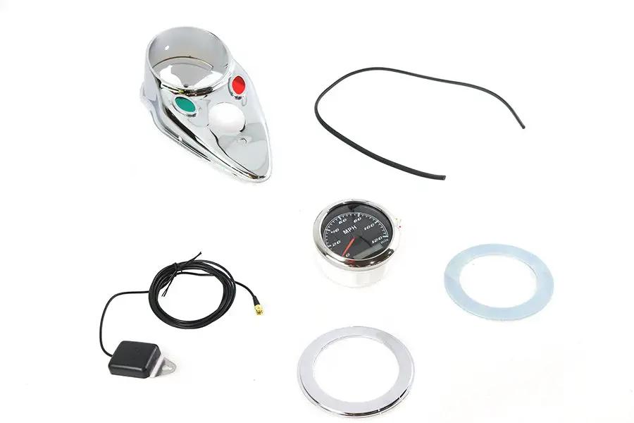 V-Twin 85mm GPS Speedometer Kit for Harley Davidson FL and W Models by V-Twin