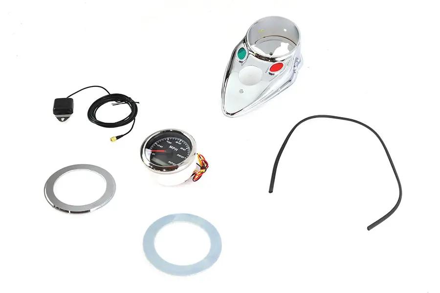 V-Twin 85mm GPS Speedometer Kit for Harley Davidson FL and W Models by V-Twin