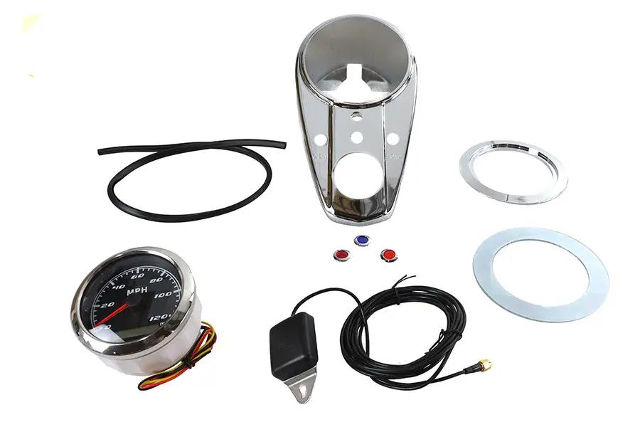 V-Twin 85mm GPS Speedometer Kit for Harley Davidson FL Models by V-Twin
