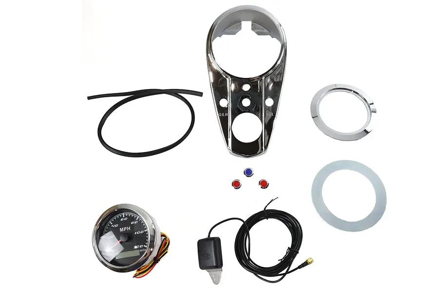 V-Twin 85mm GPS Speedometer Kit for Harley Davidson FL Models by V-Twin