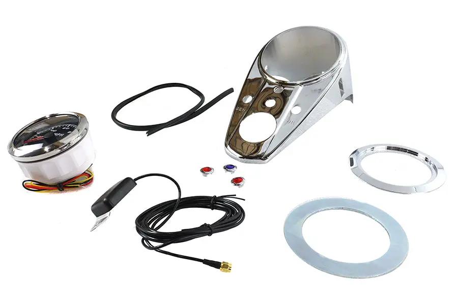 V-Twin 85mm GPS Speedometer Kit for Harley Davidson FL Models by V-Twin