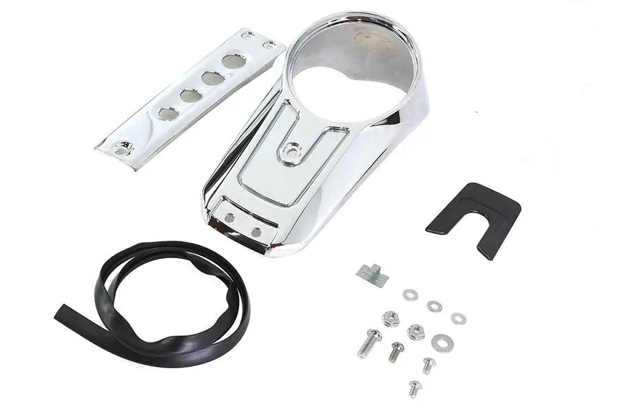 V-Twin Chrome Dash Panel Kit for Harley Davidson FLDE and FLHC Models by V-Twin