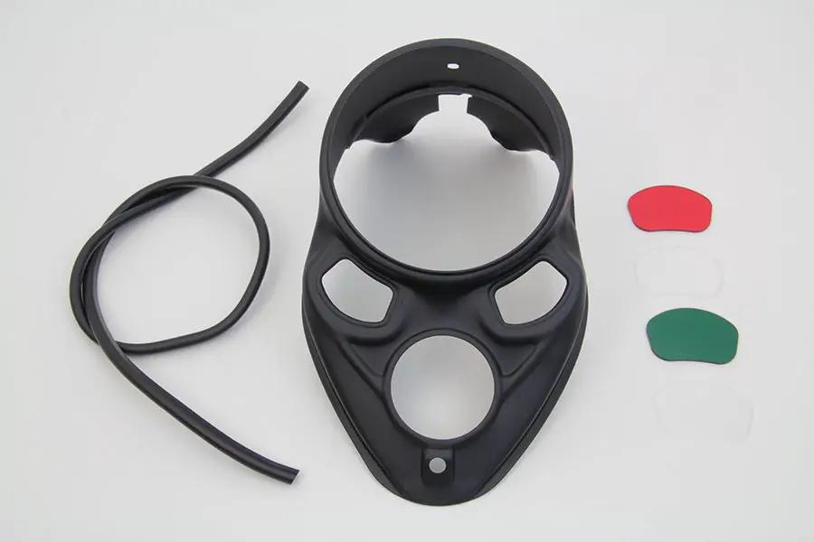 V-Twin Black Skull Dash Panel with Red Lens for 1937 Harley Davidson EL, UL, WL by V-Twin