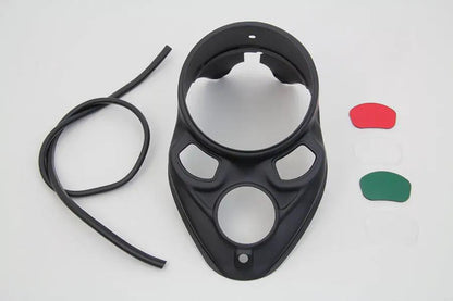 V-Twin Black Skull Dash Panel with Red Lens for 1937 Harley Davidson EL, UL, WL by V-Twin