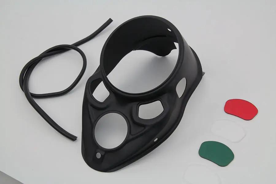 V-Twin Black Skull Dash Panel with Red Lens for 1937 Harley Davidson EL, UL, WL by V-Twin