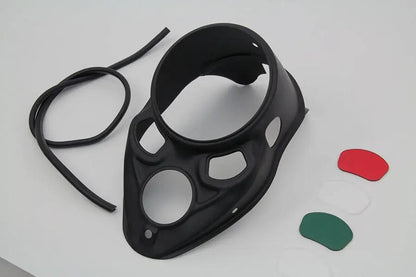 V-Twin Black Skull Dash Panel with Red Lens for 1937 Harley Davidson EL, UL, WL by V-Twin