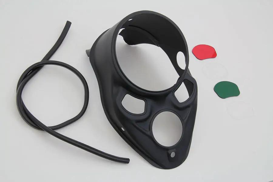 V-Twin Black Skull Dash Panel with Red Lens for 1937 Harley Davidson EL, UL, WL by V-Twin