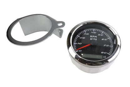 V-Twin 85mm Tachometer Kit with Chrome Handlebar Riser Mount for Harley Davidson XL and FL Models by V-Twin