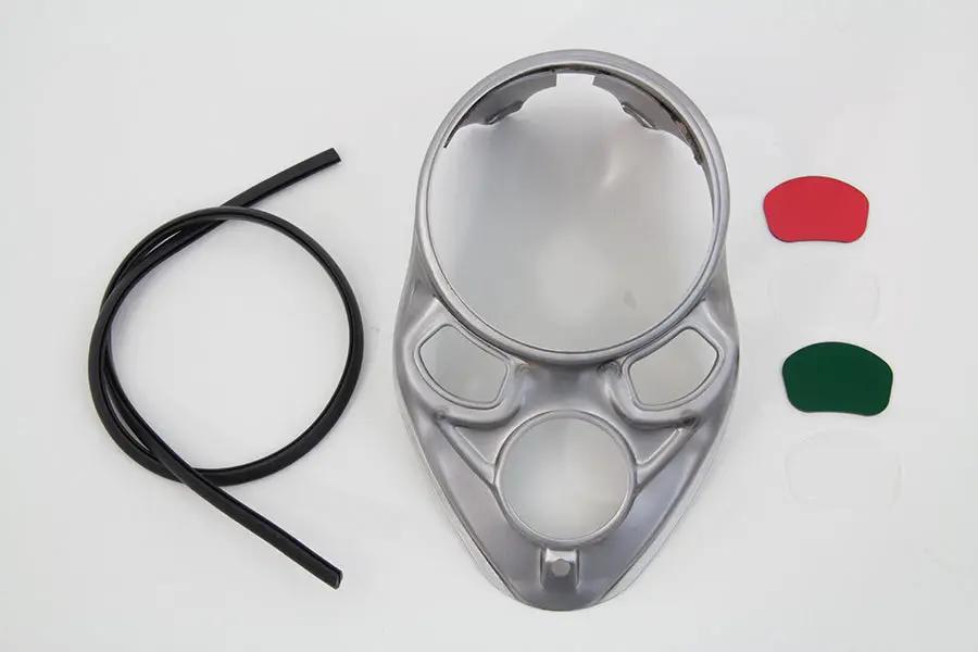 V-Twin Raw Skull Dash Panel with Red Lens for 1937 Harley Davidson EL, UL, WL by V-Twin