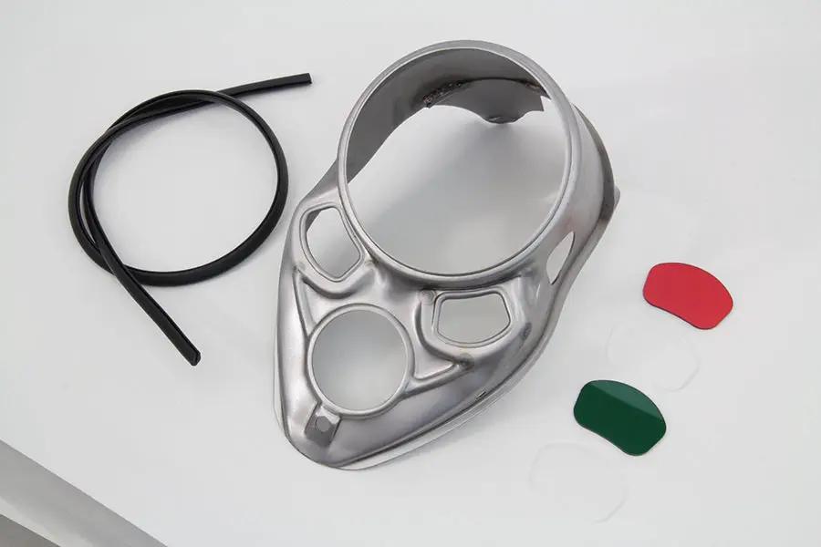 V-Twin Raw Skull Dash Panel with Red Lens for 1937 Harley Davidson EL, UL, WL by V-Twin