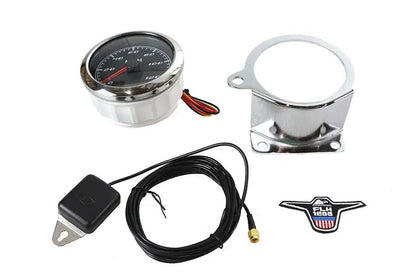 V-Twin 85mm GPS Speedometer Kit with Chrome Gauge Bracket for Harley Davidson XL Models by V-Twin
