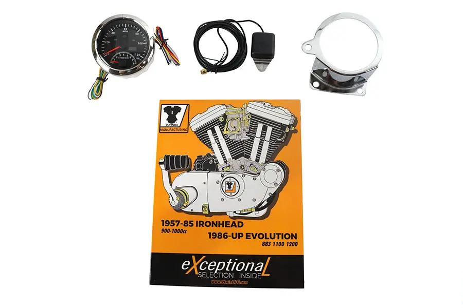 V-Twin 85mm Speedometer and Tachometer Combo Gauge Kit for Harley Davidson XL (1957-1966) by V-Twin
