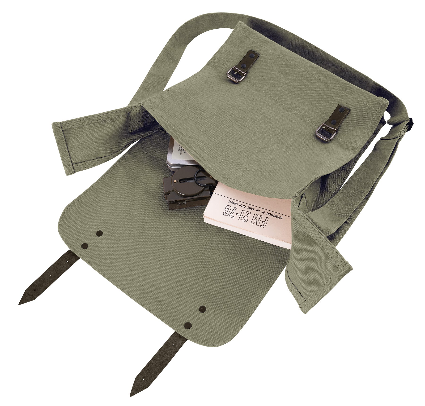 Rothco Canvas Classic Bag with Medic Star in Vintage Olive Drab - Durable 12.5 x 11 x 3 Inch Messenger Bag
