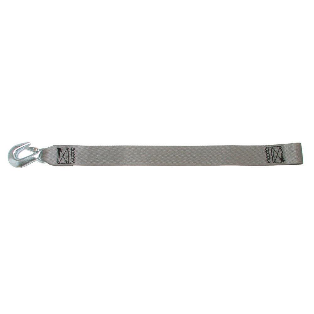 BoatBuckle 2-Inch Winch Strap with Loop End, 20 Feet - Heavy-Duty Polyester Webbing and Forged Steel Hook