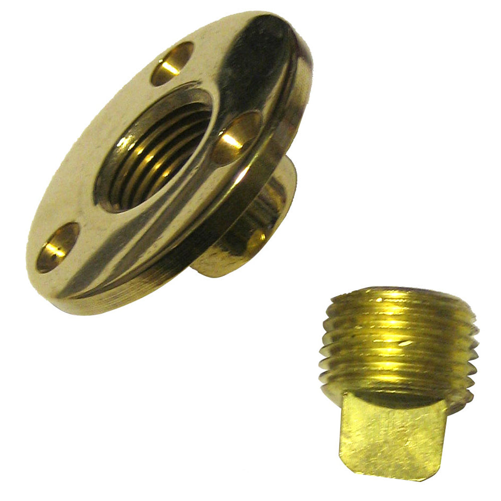 Perko Garboard Drain & Drain Plug Assembly Cast Bronze and Brass - Model 0714DP1PLB