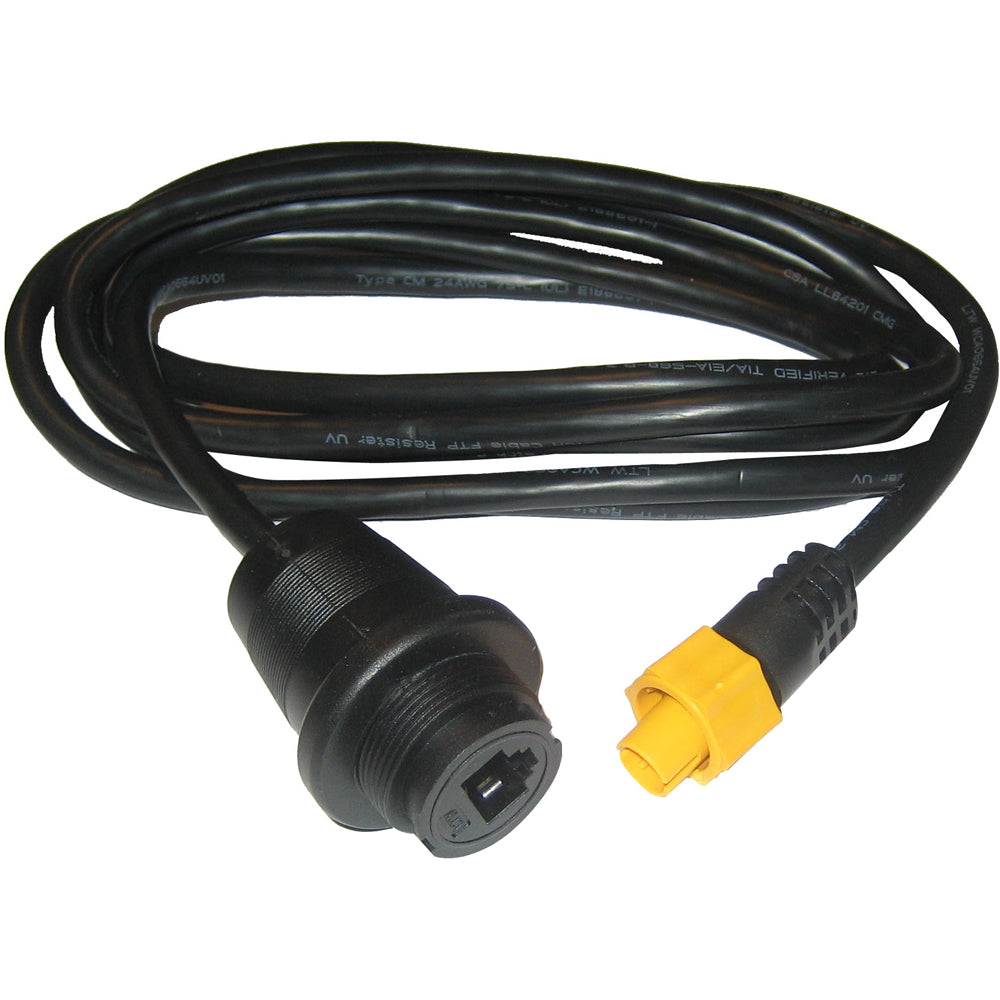 Simrad Ethernet Adapter Cable, Yellow 5-Pin Male to RJ45 Female, 6.5 ft, Part 000-0127-56