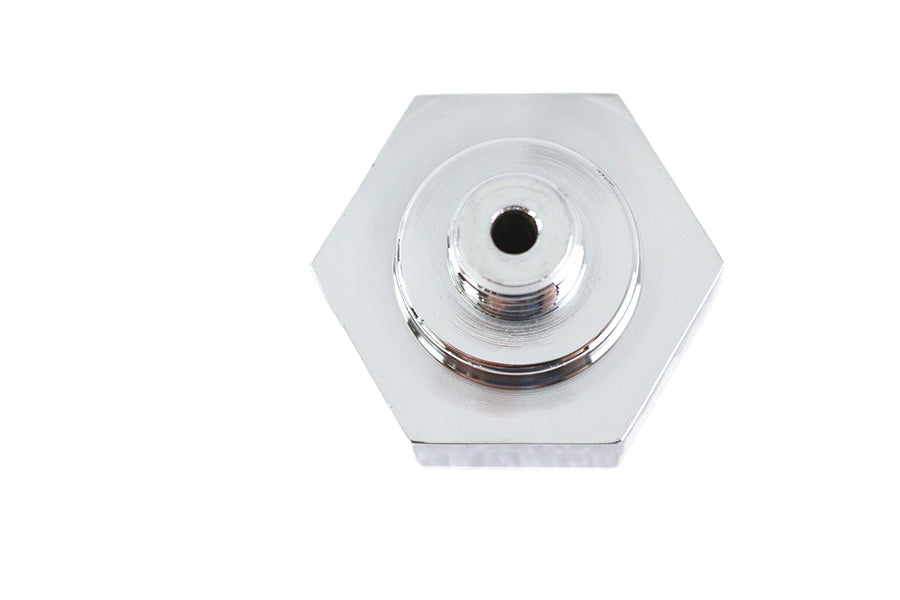 Wyatt Gatling Nugget Oil Gauge Fitting for Harley Davidson FL - Chrome Finish