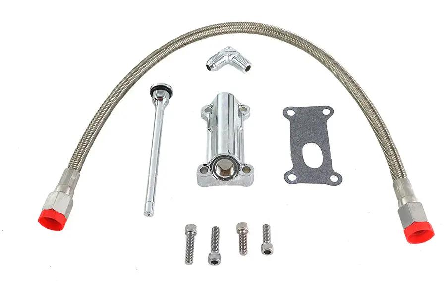 V-Twin Radium Chrome Oil Filler Kit for Harley Davidson FLHT and FLHR Models by V-Twin