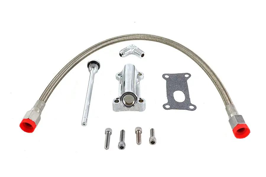 V-Twin Radium Chrome Oil Filler Kit for Harley Davidson FLHT and FLHR Models by V-Twin