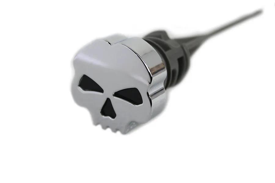 V-Twin Chrome Skull Style Oil Tank Dipstick for Harley Davidson FXST & FLST (Part #63867) by V-Twin