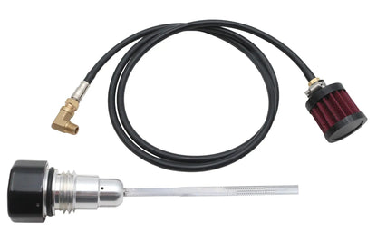 V-Twin Black Oil Tank Vented Dipstick with Cap for Harley Davidson FXD Models by V-Twin