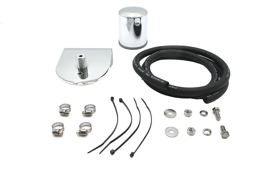 Wyatt Gatling Pura Flow Oil Filter Kit Chrome for Harley Davidson Big Twins by Wyatt Gatling