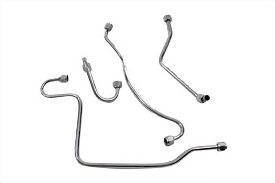 V-Twin Panhead Chrome Oil Line Set 50219 for 1958-1964 Harley-Davidson FL