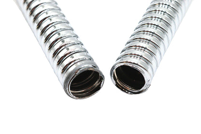 V-Twin Chrome Metal Hose Cover - Durable Protective Sleeve for Oil Lines