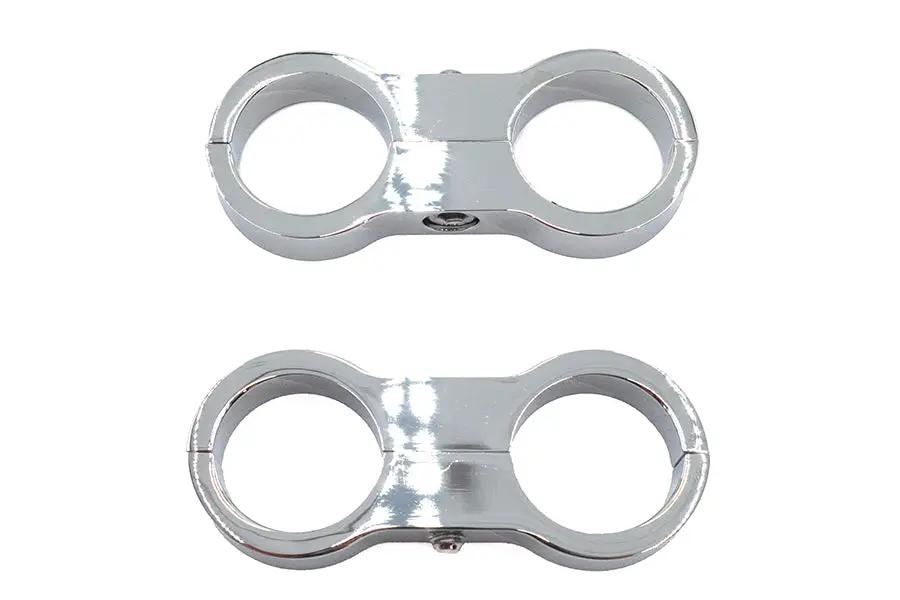 Wyatt Gatling Chrome Billet Oil Cooler Clamp Set for 1-1/8 Inch Diameter Oil Coolers by Wyatt Gatling