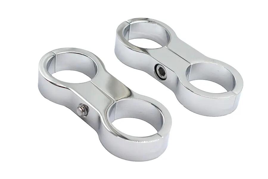 Wyatt Gatling Chrome Billet Oil Cooler Clamp Set for 1-1/8 Inch Diameter Oil Coolers by Wyatt Gatling