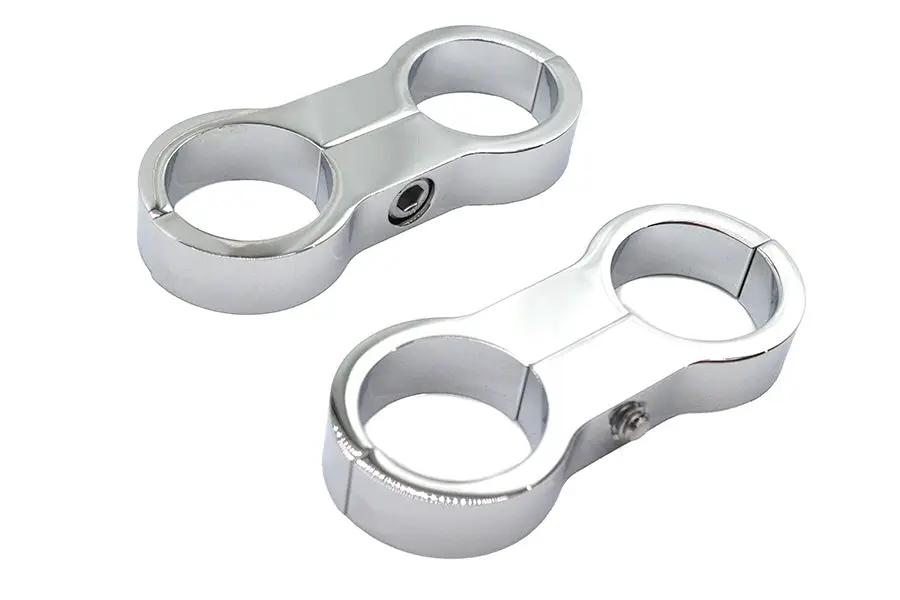 Wyatt Gatling Chrome Billet Oil Cooler Clamp Set for 1-1/8 Inch Diameter Oil Coolers by Wyatt Gatling