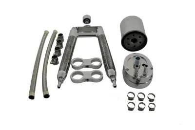 V-Twin Oil Cooler Kit Dual Tube Vertical Type for Harley Davidson FXST (2000-2009) by V-Twin