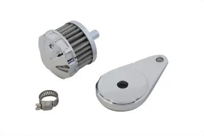 V-Twin Chrome Crankcase Breather Assembly with Washable Filter - Part No. 35-0312 by V-Twin
