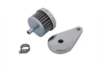V-Twin Chrome Crankcase Breather Assembly with Washable Filter - Part No. 35-0312 by V-Twin