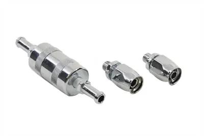 V-Twin Oil Line Filter Kit with 3/8 inch Stainless Steel Hose Fittings by V-Twin