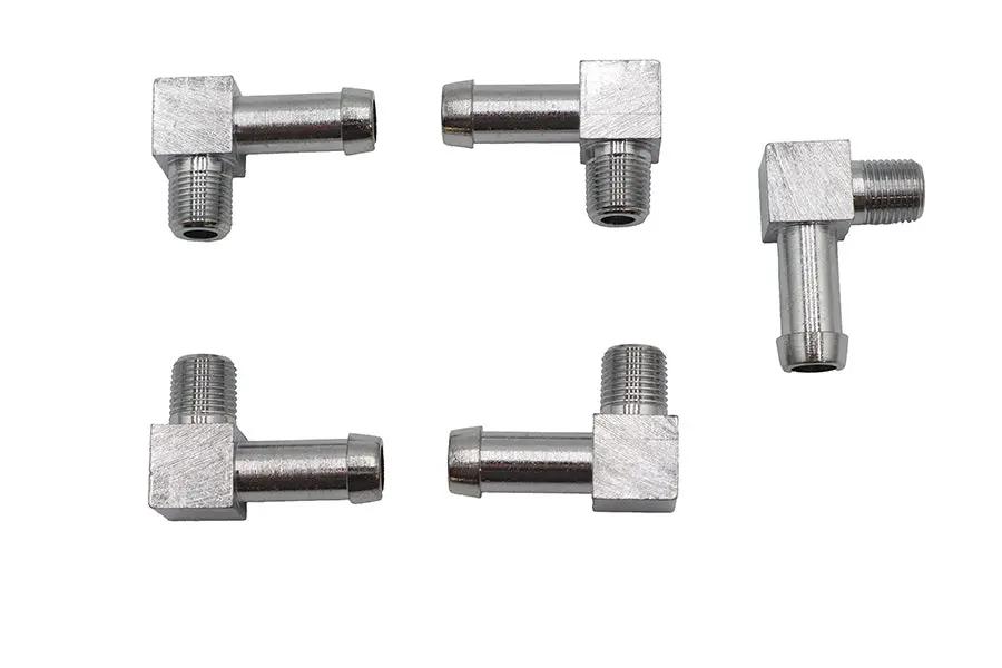 Wyatt Gatling 70361A Chrome Gas and Oil Line Fitting for Harley Davidson FL by Wyatt Gatling
