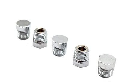 V-Twin Oil Fitting Plug with 1/4 inch NPT - Chrome Finish for Harley Davidson FL Models by V-Twin