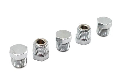 V-Twin Oil Fitting Plug with 1/4 inch NPT - Chrome Finish for Harley Davidson FL Models by V-Twin
