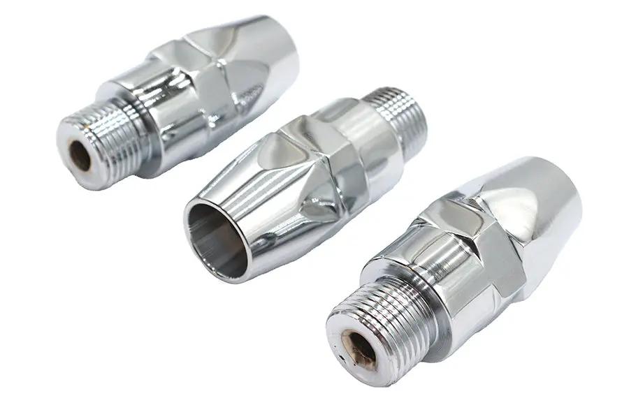 Wyatt Gatling 40-0575 Chrome Oil Line Fitting Set with 1/2-inch National Pipe Thread for 3/8-inch Braided Steel Lines by Wyatt Gatling