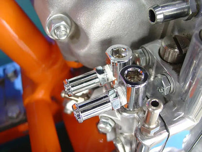 V-Twin Allen Oil Pump Fitting Set Chrome for Harley Davidson FL Models by V-Twin