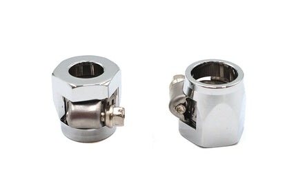 Wyatt Gatling Hex Chrome Econo Seal Hose End Set for 15mm Rubber Hose