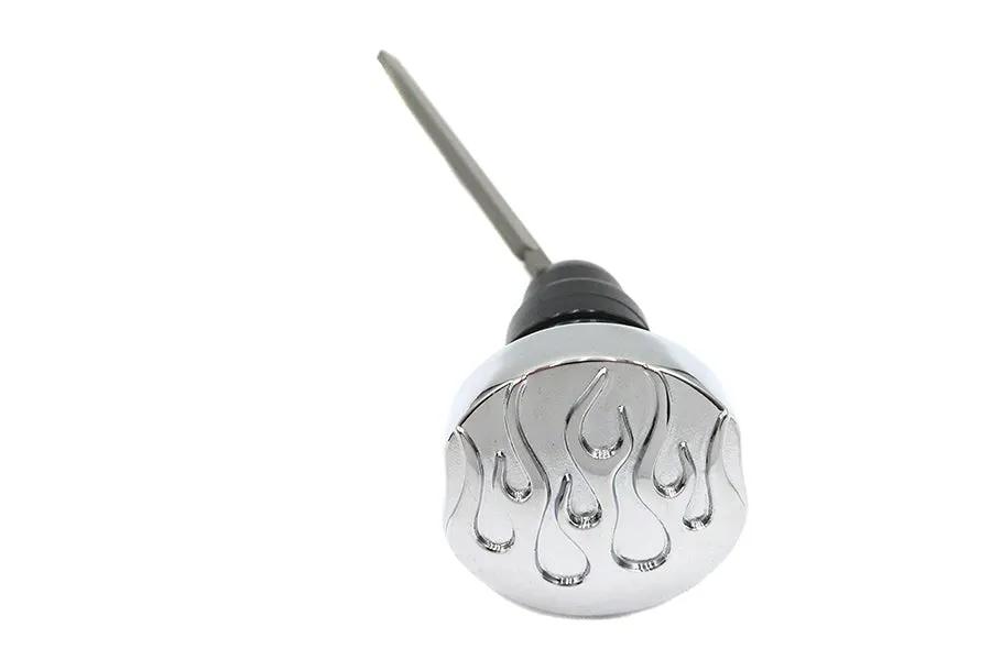 Wyatt Gatling Transmission Oil Fill Plug Dipstick with Flame Design for Harley Davidson FLT Models by Wyatt Gatling