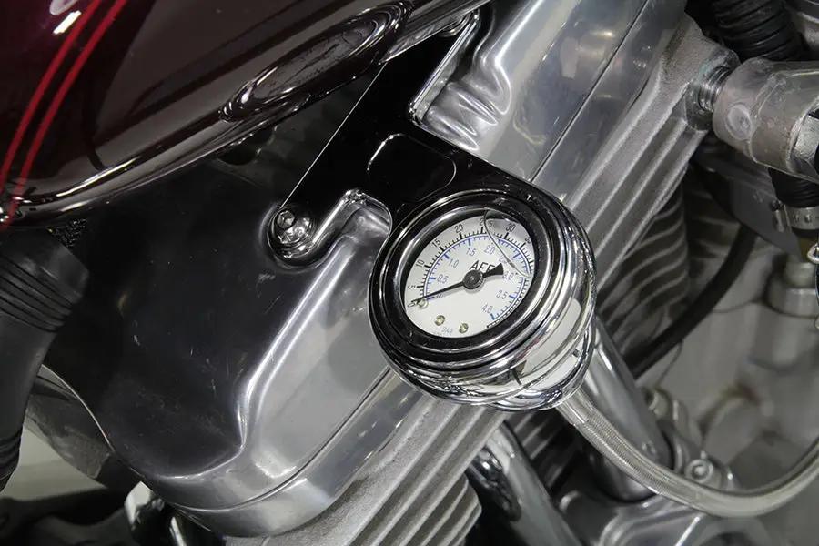 V-Twin Rocker Box Oil Pressure Gauge Kit for Harley Davidson XL (2004-2013) by V-Twin